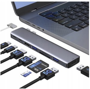 4Apple_pl HUB Thunderbolt 3 4 HDMI 4K USB do najnowszych MacBooków M1 M2 M3