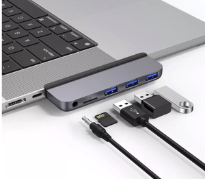 Hub Adapter 3xUSB microSD Jack dla MacBook Pro 14 / 16